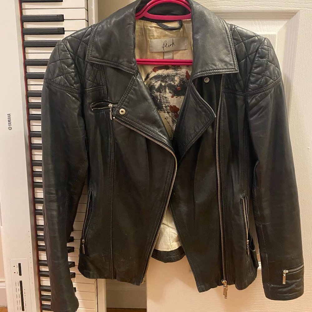 100% genuine lamb skin leather biker jacket